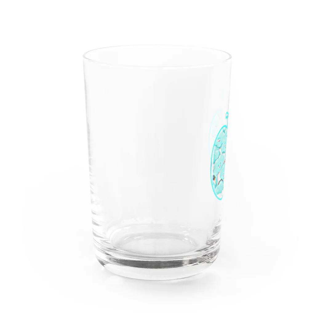 MAGIC FANの青リンゴと空と雲さま Water Glass :left