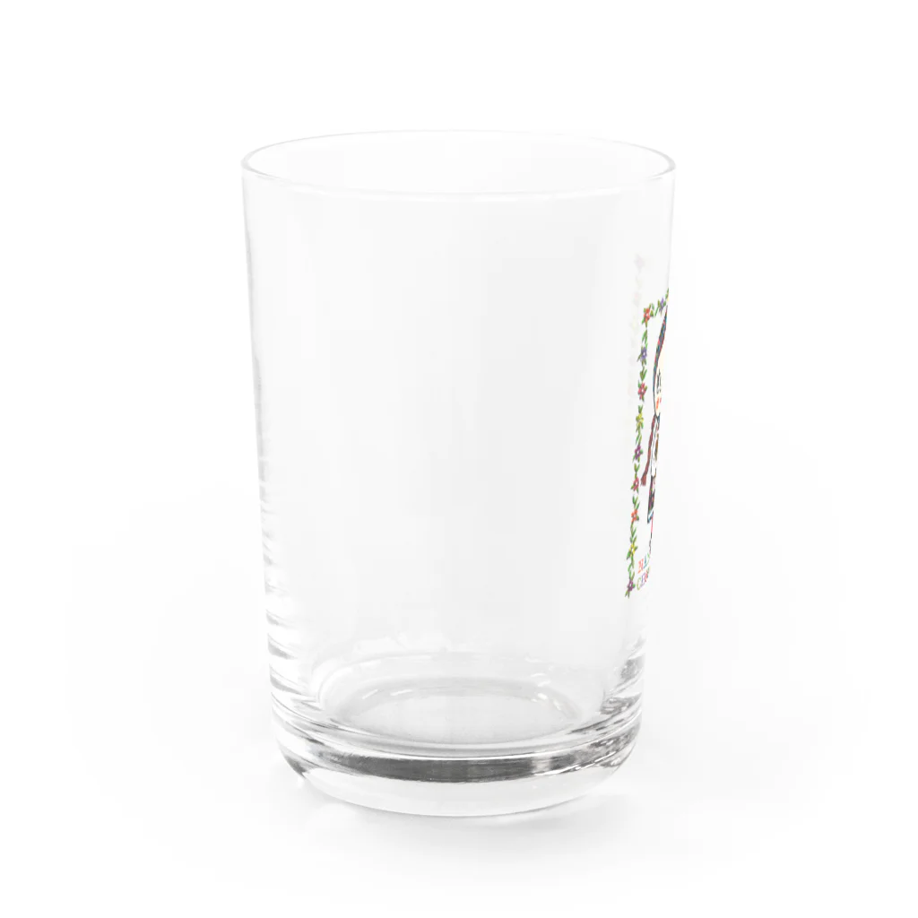 nananogh chocolataのおにんぎょう遊び　ロゴ Water Glass :left