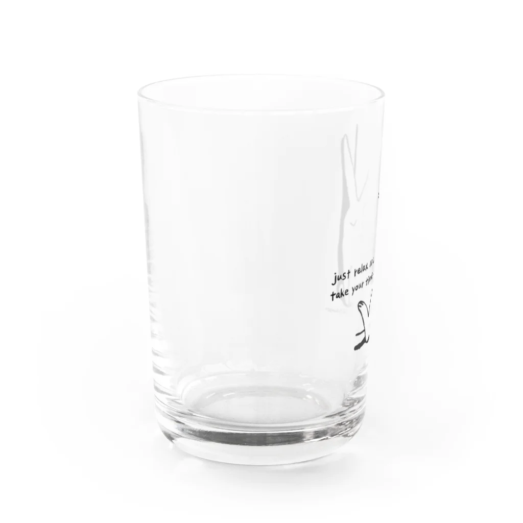 YuSunsetのりらっくすうさぎ（黒） Water Glass :left