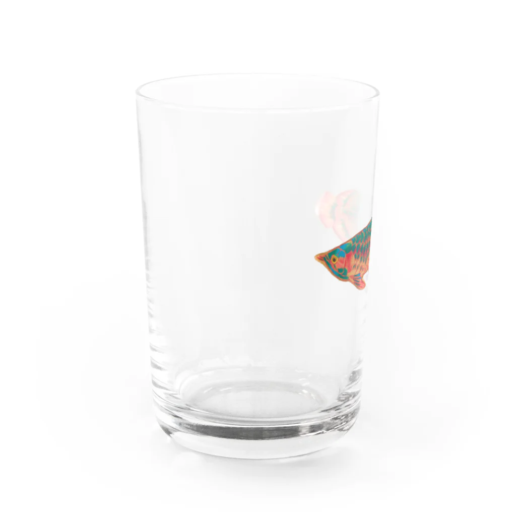 キナッコのキナッコさんちのアジアアロワナ(赤) Water Glass :left