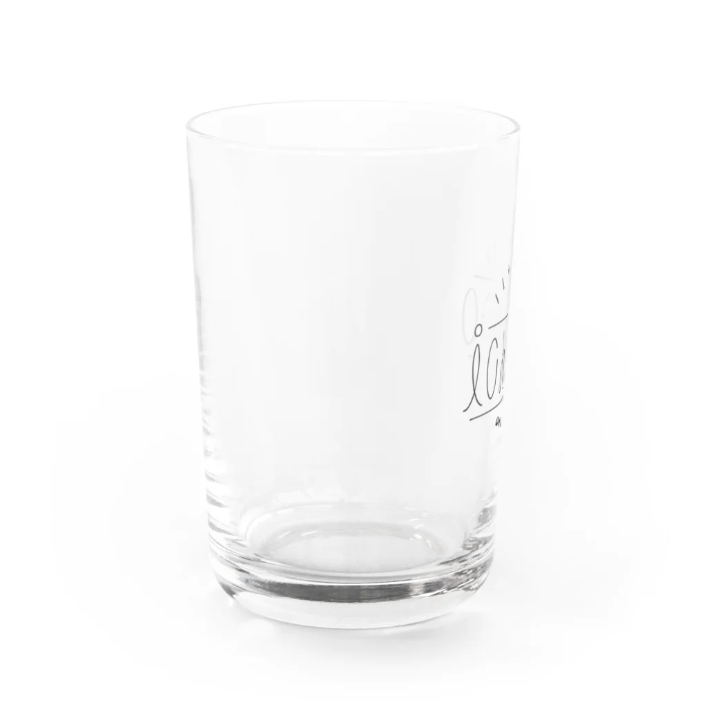 苺大福ちゃんのロゴっぽいやつ Water Glass :left