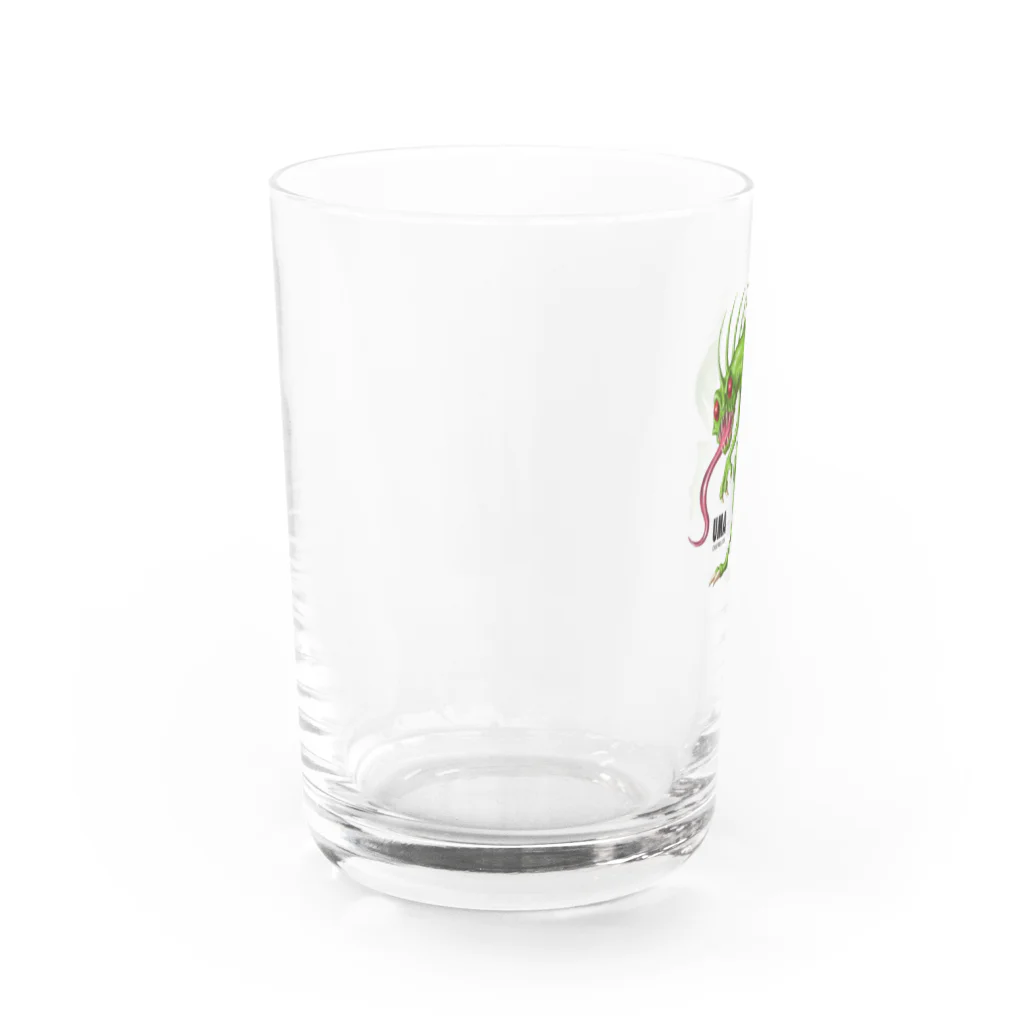 SKULLのUMAチュパカブラ、ホワイト Water Glass :left