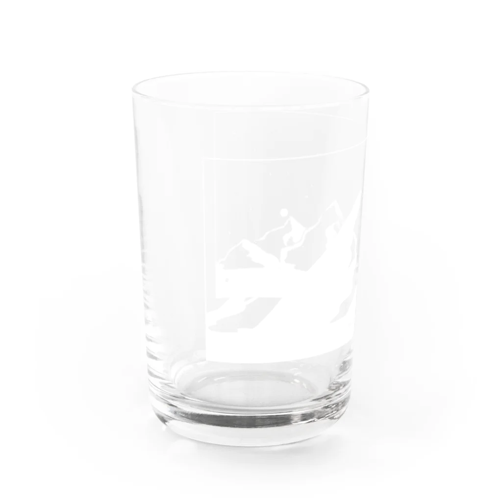 ふじはら むつみの山とクマ🧸⛰White ver. Water Glass :left