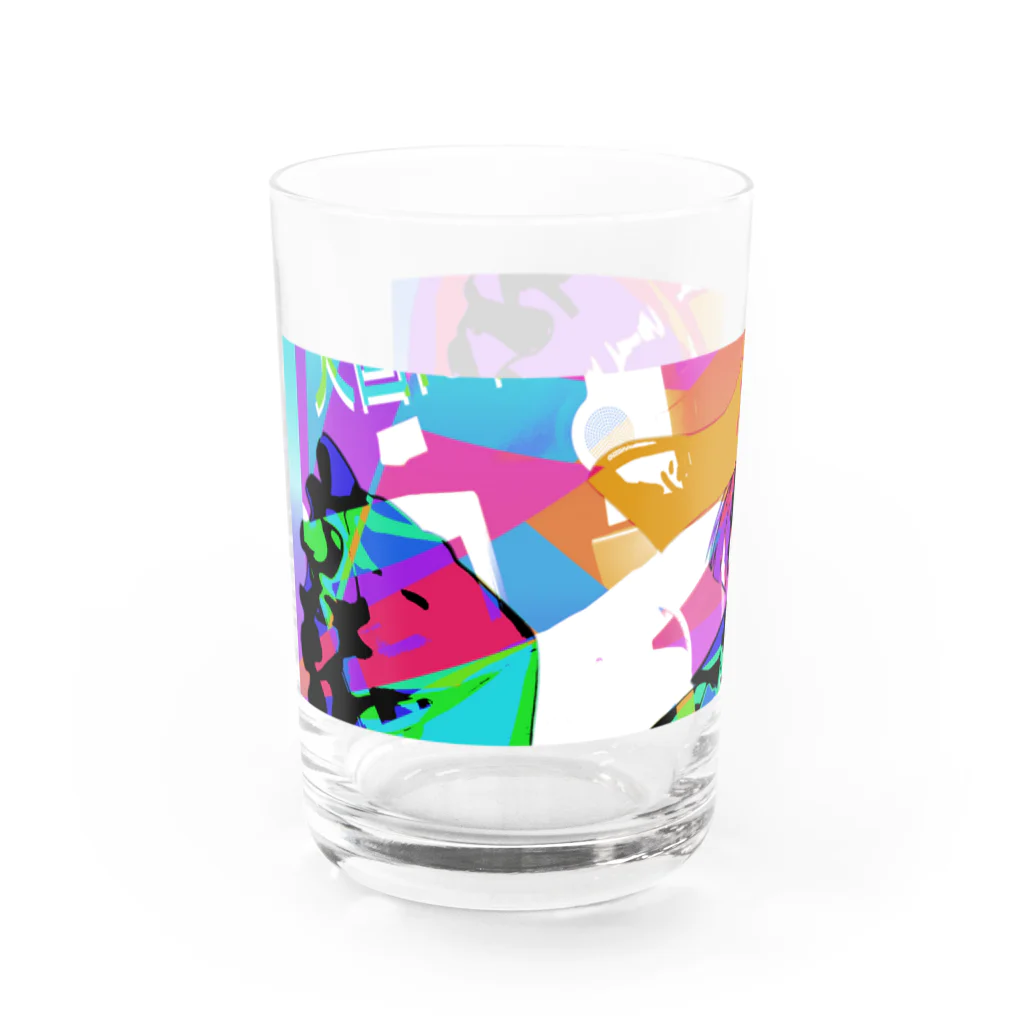 不死奇ヨンシィ✋👲🤚の不死奇蒸気波_横棒L Water Glass :left