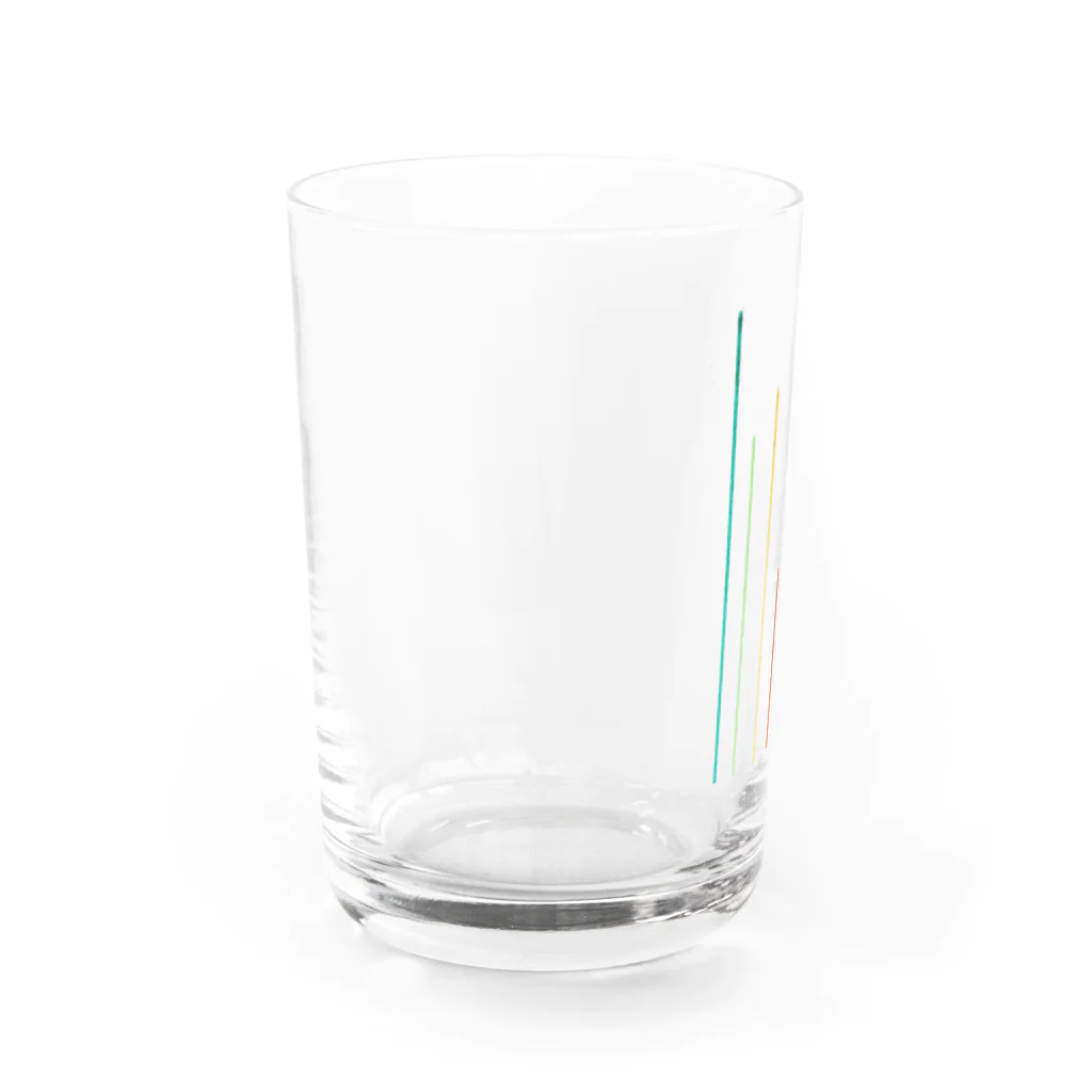 chocolatecoffeeのカラフルシリーズ （縦ライン） Water Glass :left