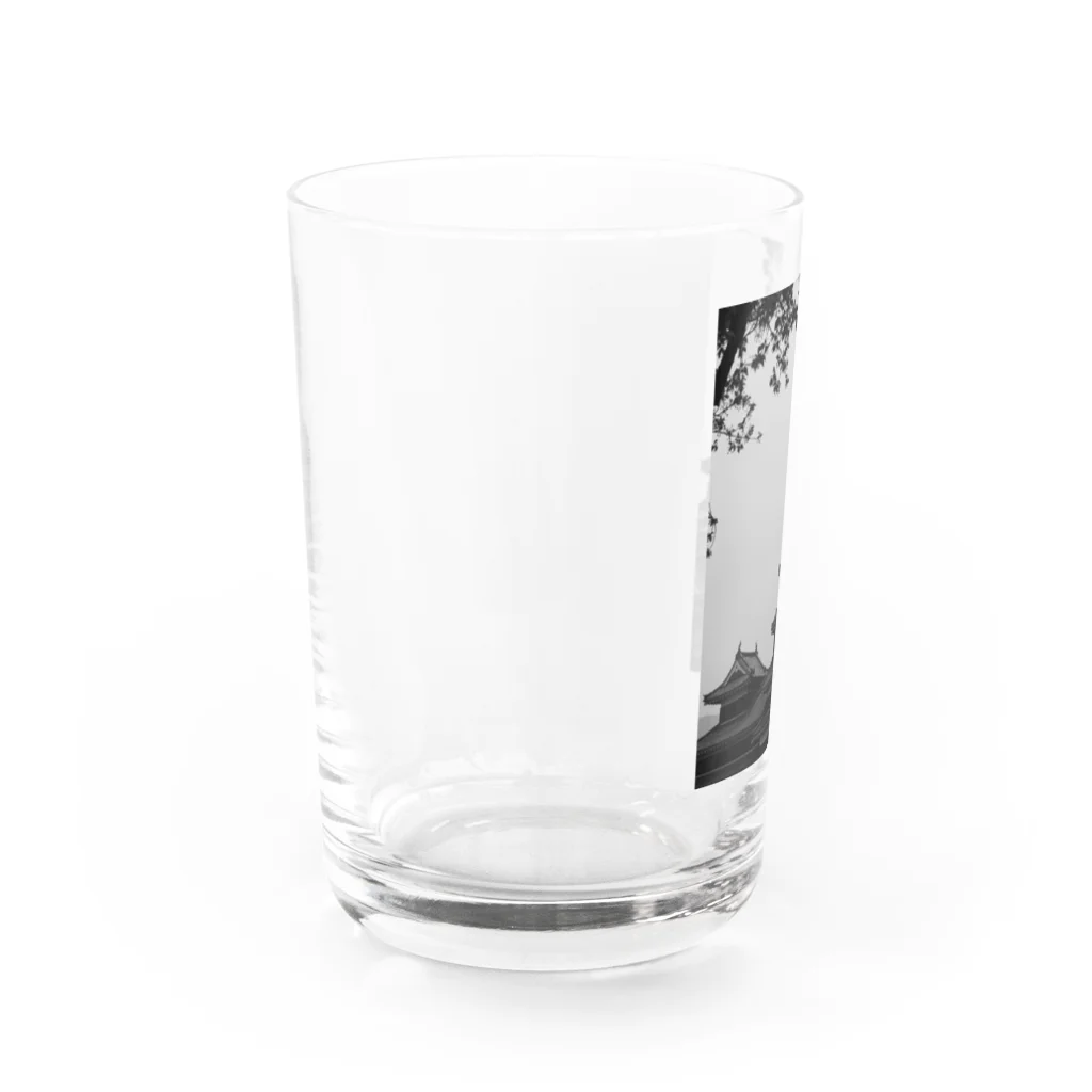 サンセットの松本城 Water Glass :left