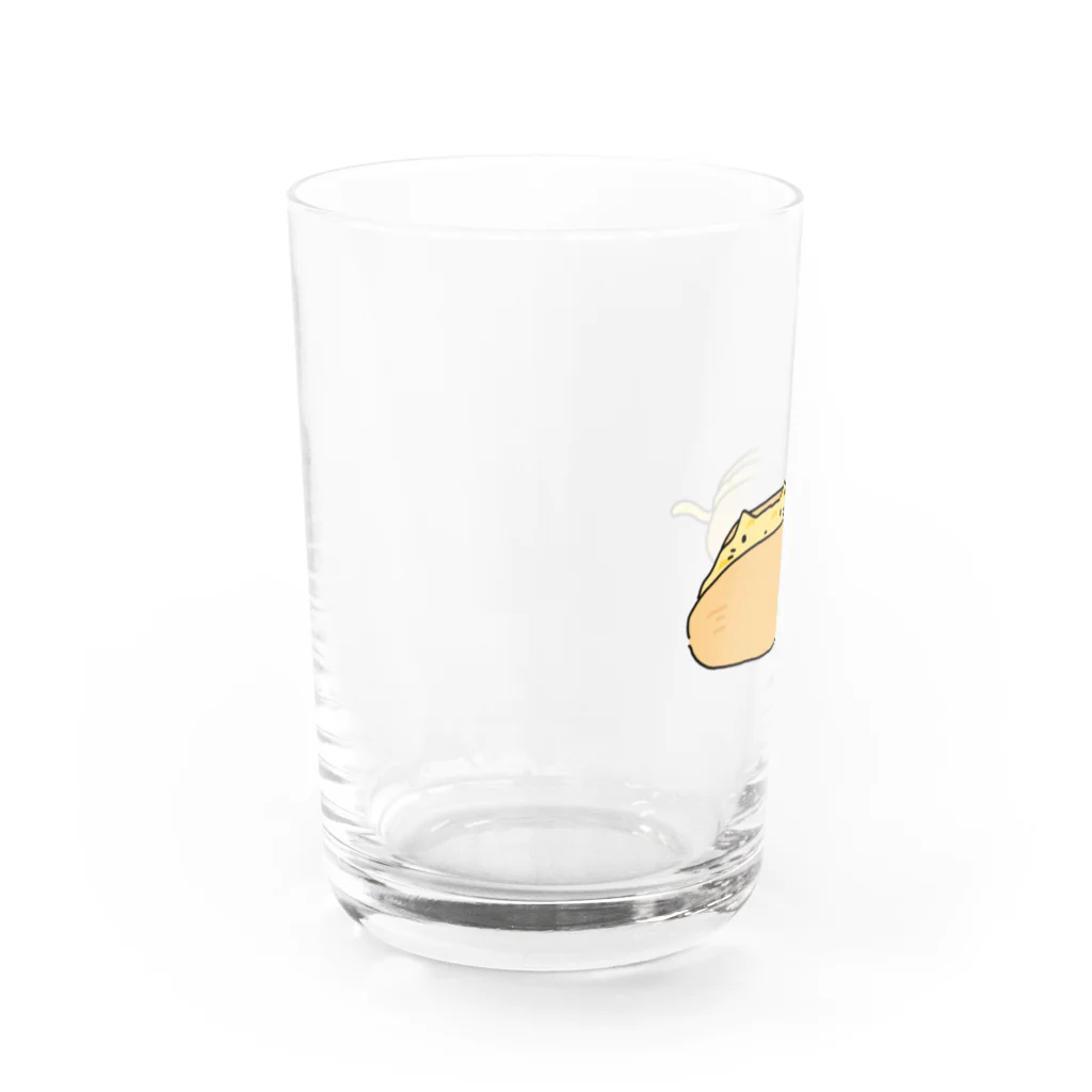 ねこ200%のたまごサラダコッペパンxねこ Water Glass :left