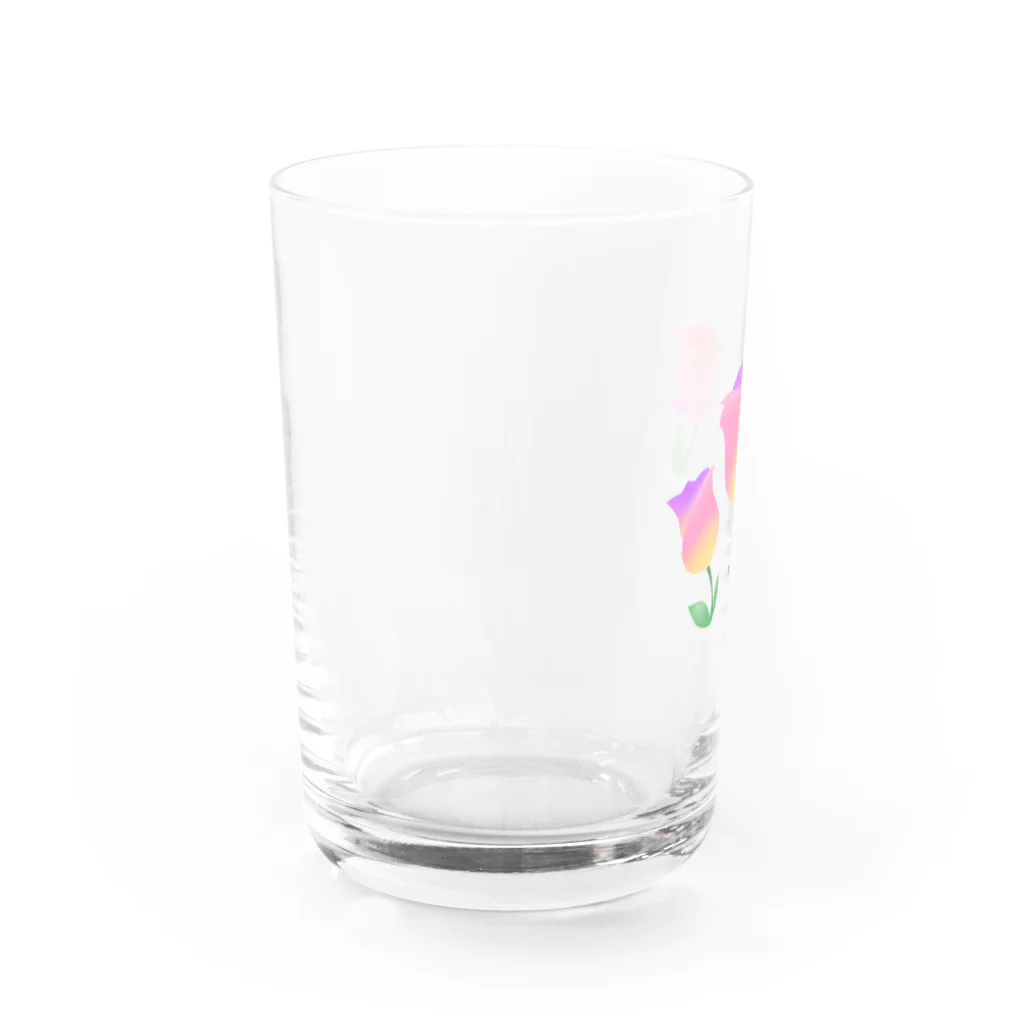 リリラレのスパンコール🌷チューリップ Water Glass :left