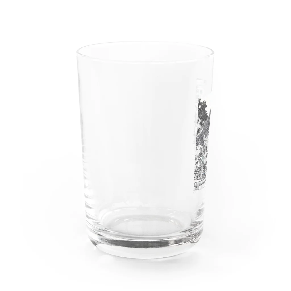 モモンヌの洋服屋さんのブダペスト地下鉄　線画 Water Glass :left