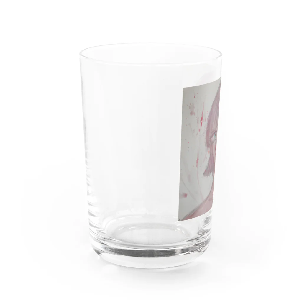 しゃもねこのエモい鼻血ちゃん Water Glass :left