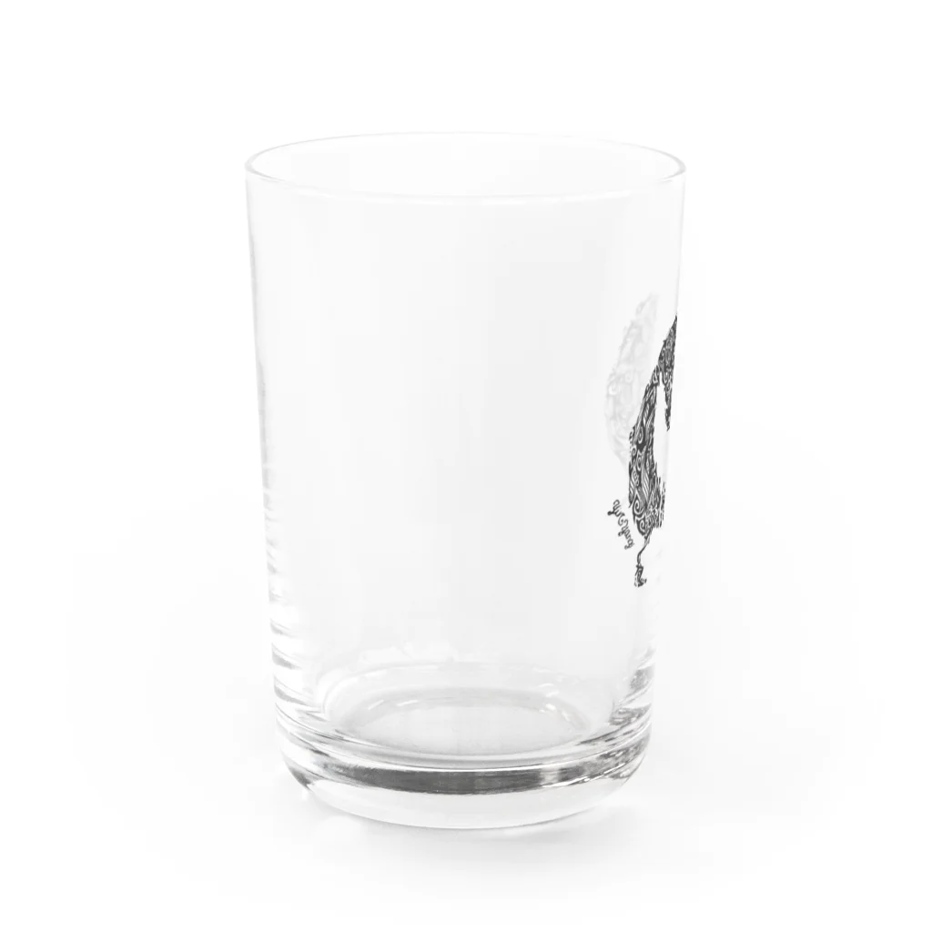 yin-yangの月夜の遠吠え　陰 Water Glass :left