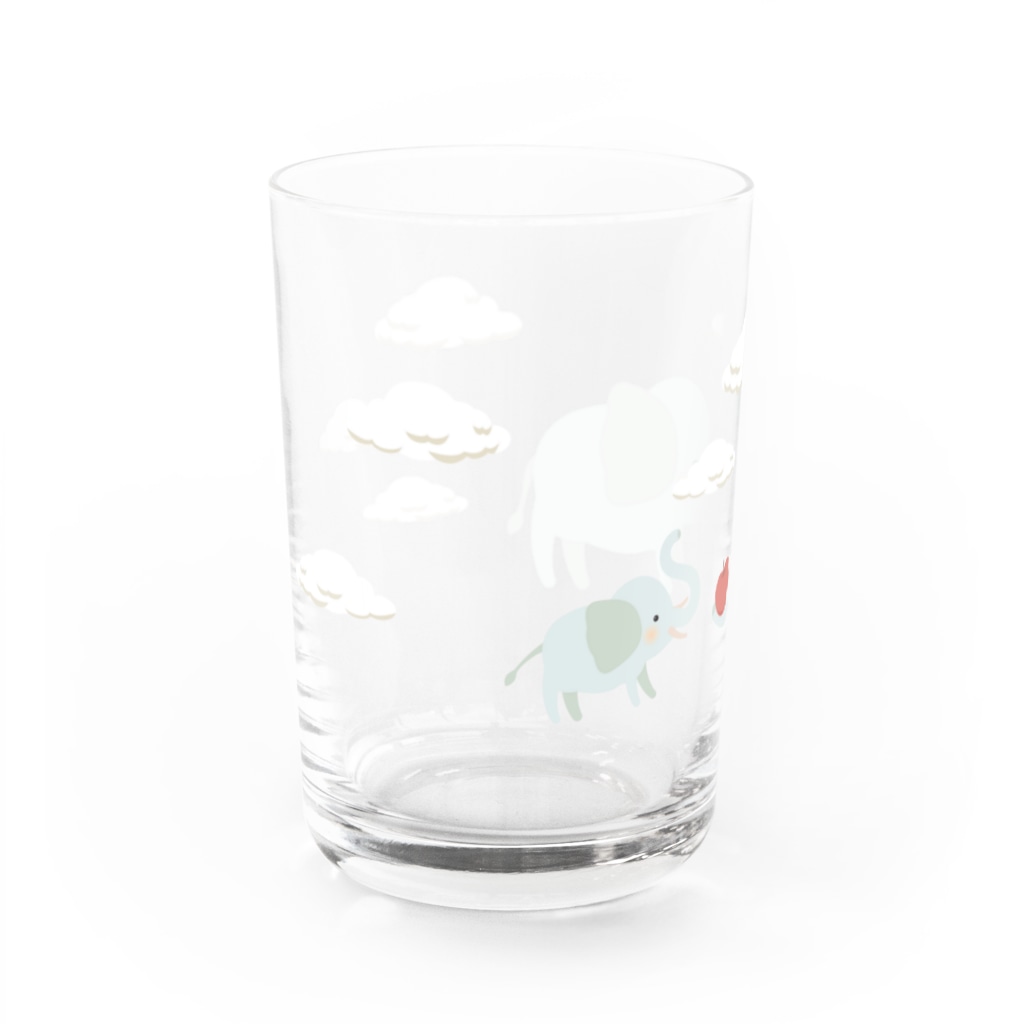 あかえほ & ちびそざいのぞうの親子のグラス【あかえほ公式】 Water Glass :left