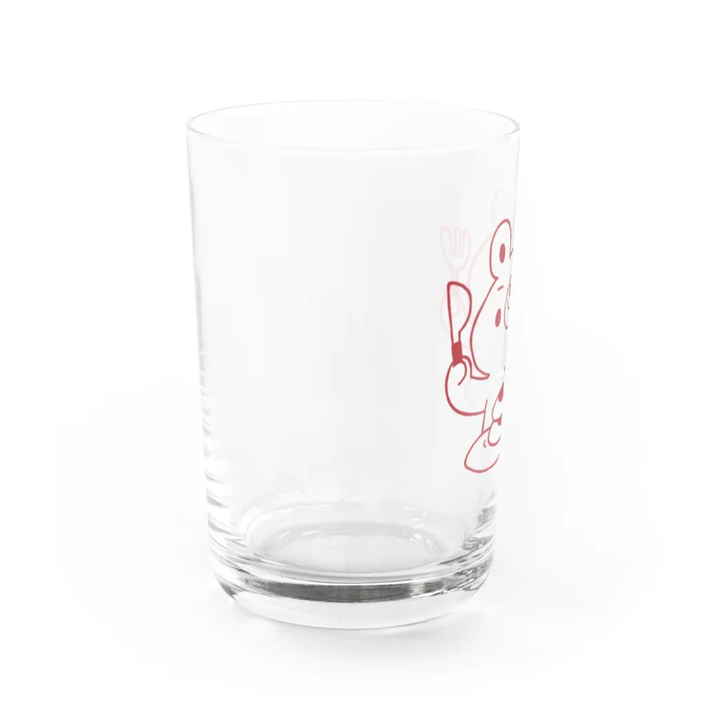 ラッタ工房のクマとパンケーキ(アカ) Water Glass :left