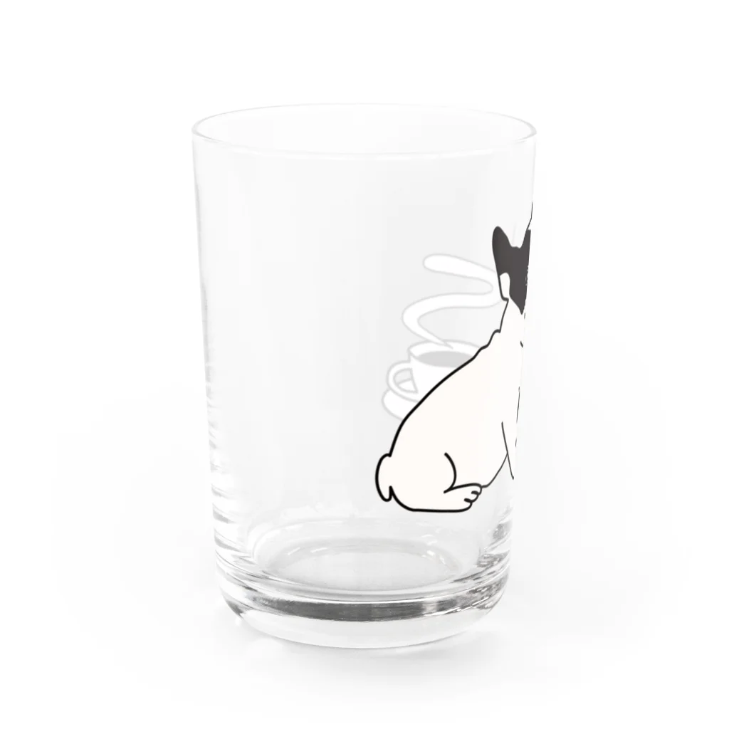 キッズモード某の フレンチブルドッグとコーヒー Water Glass :left