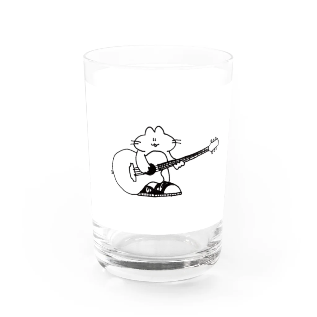 目黒 しおりグッズショップのNo.20 もち子と君のギターグラス　 Water Glass :left