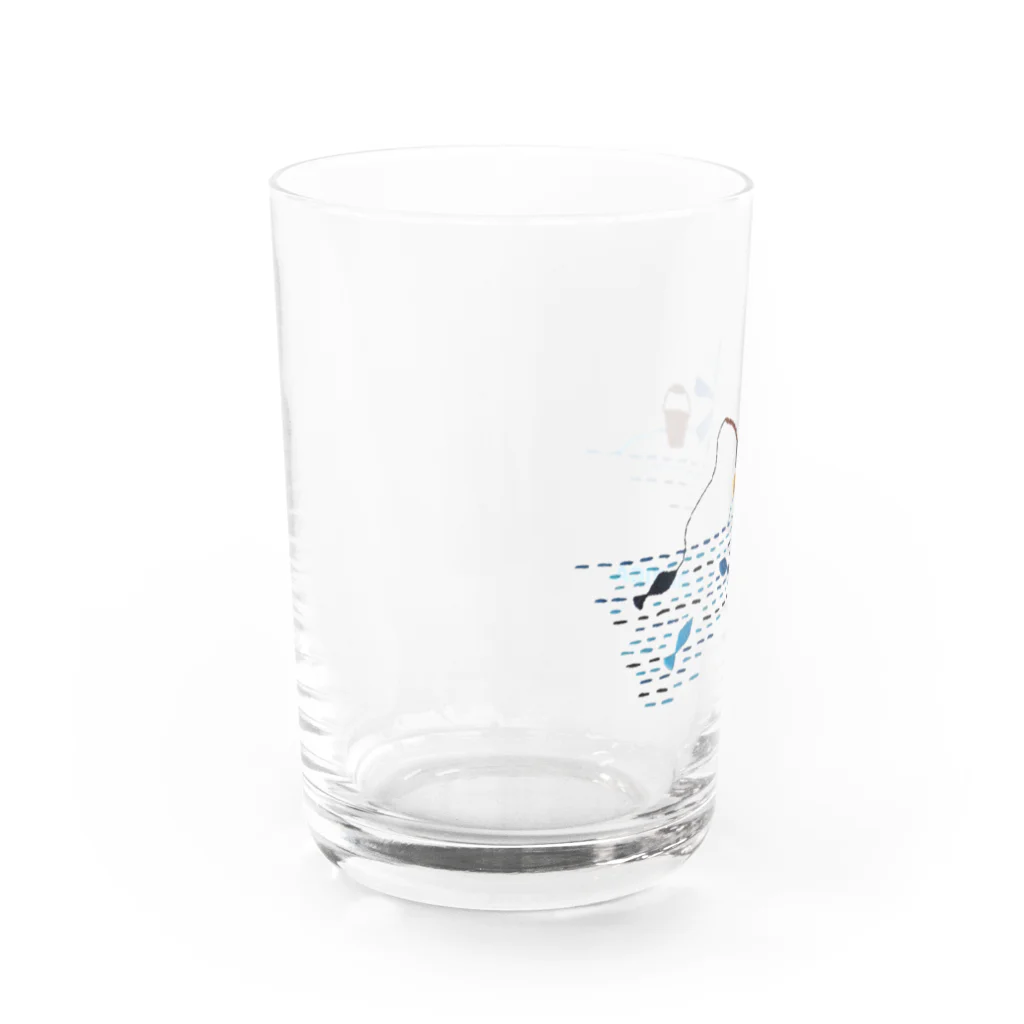 FABBRICA　のペンギンの刺繍　(おさかな釣り) Water Glass :left