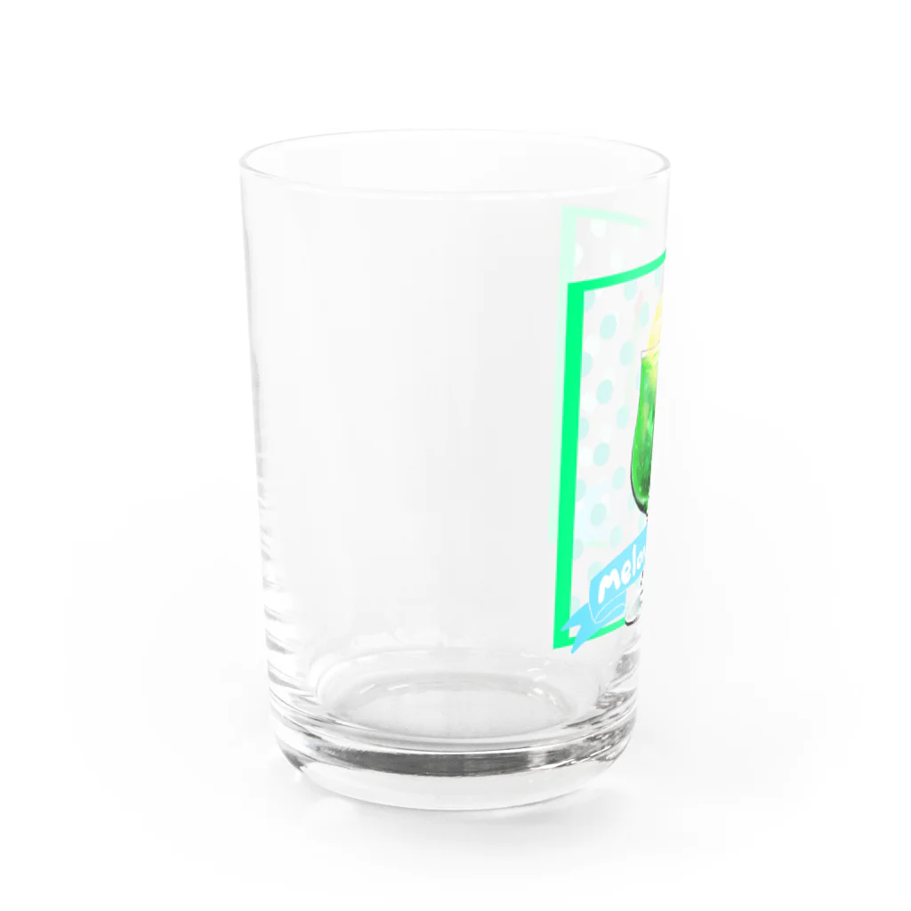 ざしきむすめのMelon Soda(文字あり) Water Glass :left