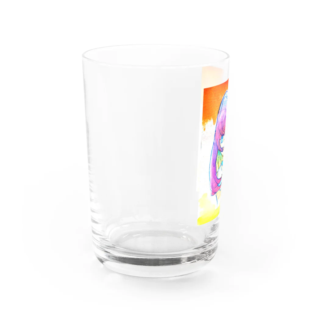 さんばんてのyuyake girl Water Glass :left