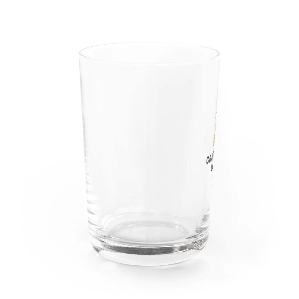 小太りのロゴ入りビアグラス  Water Glass :left