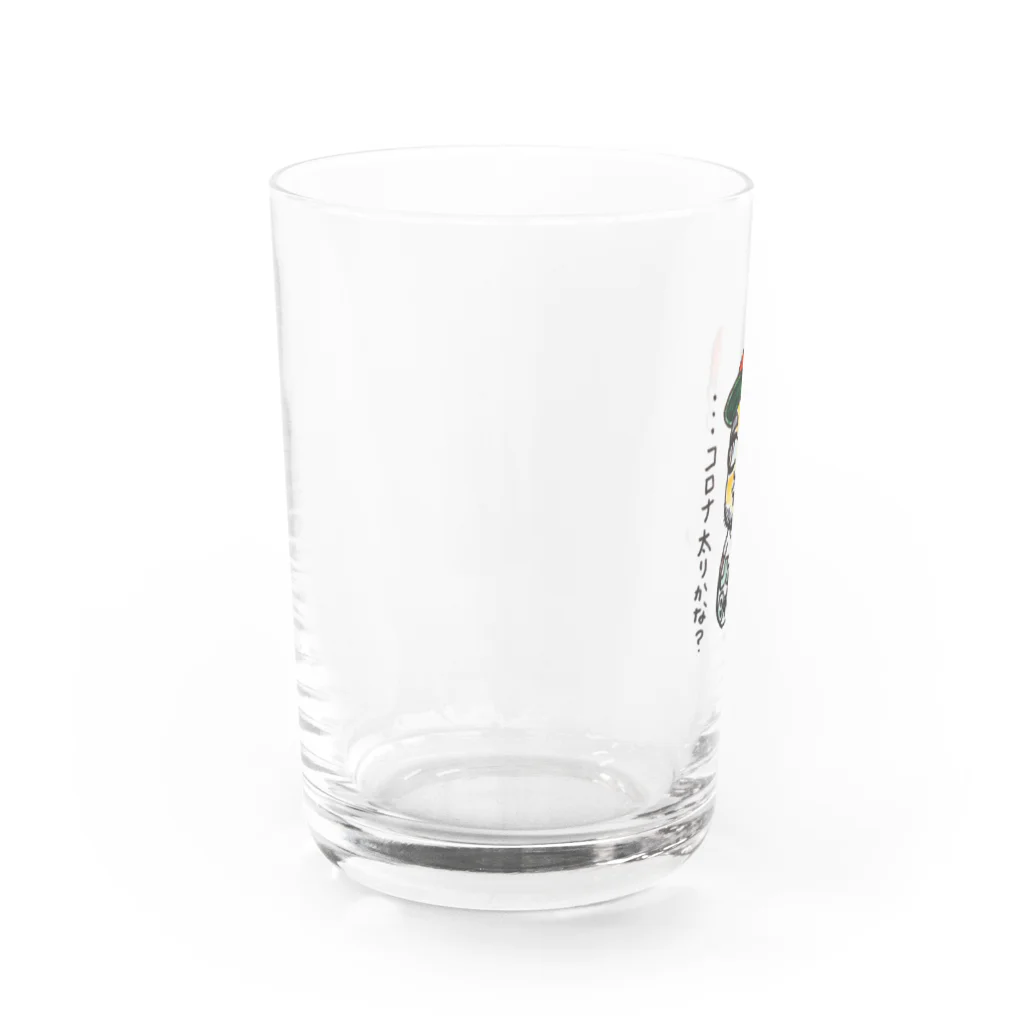 いんでないかいストアのコロナ太りユンドウ Water Glass :left