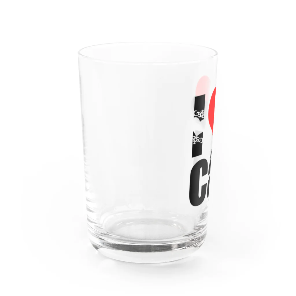 かにゃんクリエイトのI♡CAT Water Glass :left