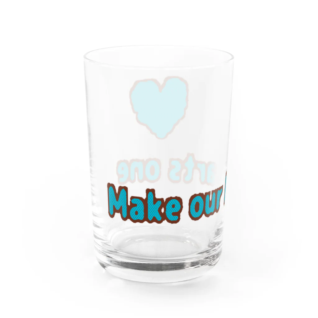 Thank you for your timeのMake our hearts one Water Glass :left