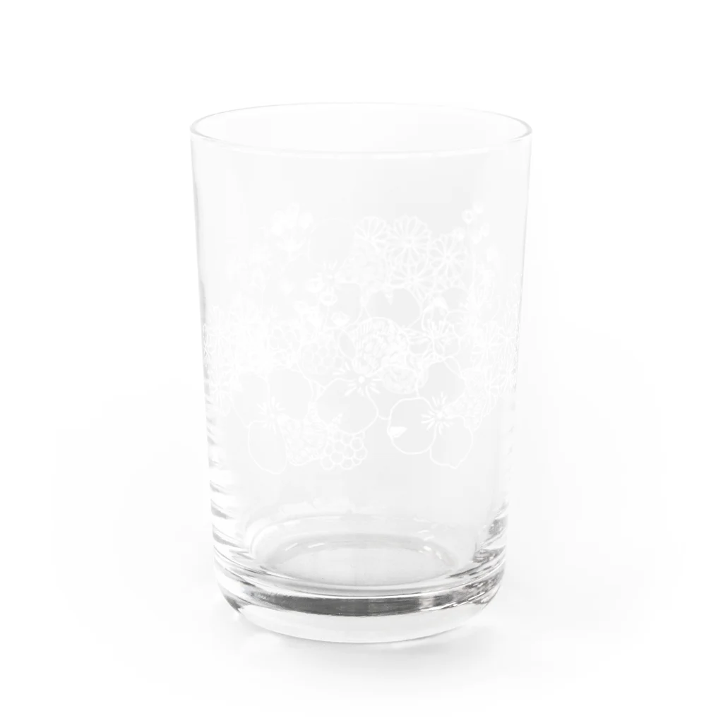 momokoharadaの白色のボタニカルコップ グラス左面