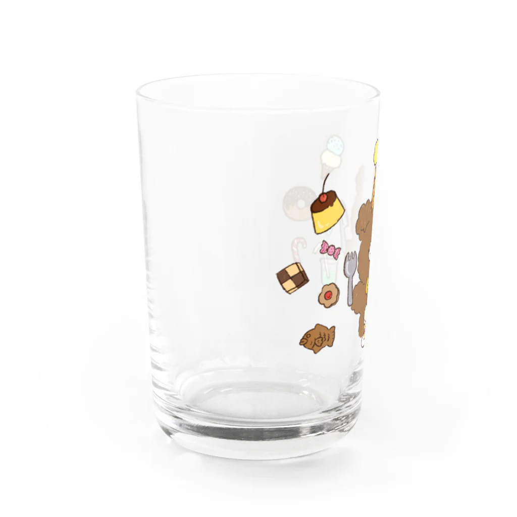 くまの屋さんのほわほわくまさん（スイーツ） Water Glass :left