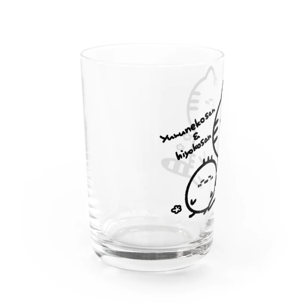 こめひとつぶ。のゆるねこさんとひよこさん。 Water Glass :left