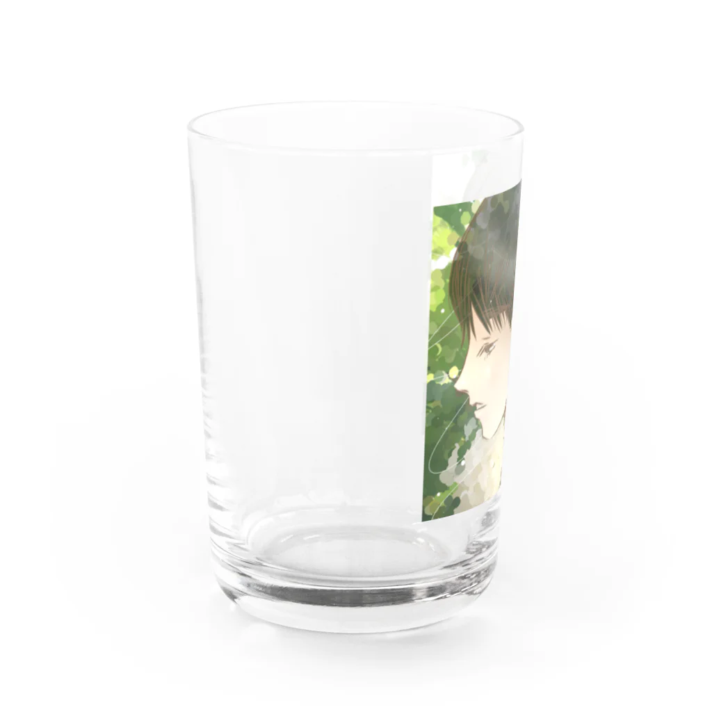 たまたまの横顔と薔薇 Water Glass :left