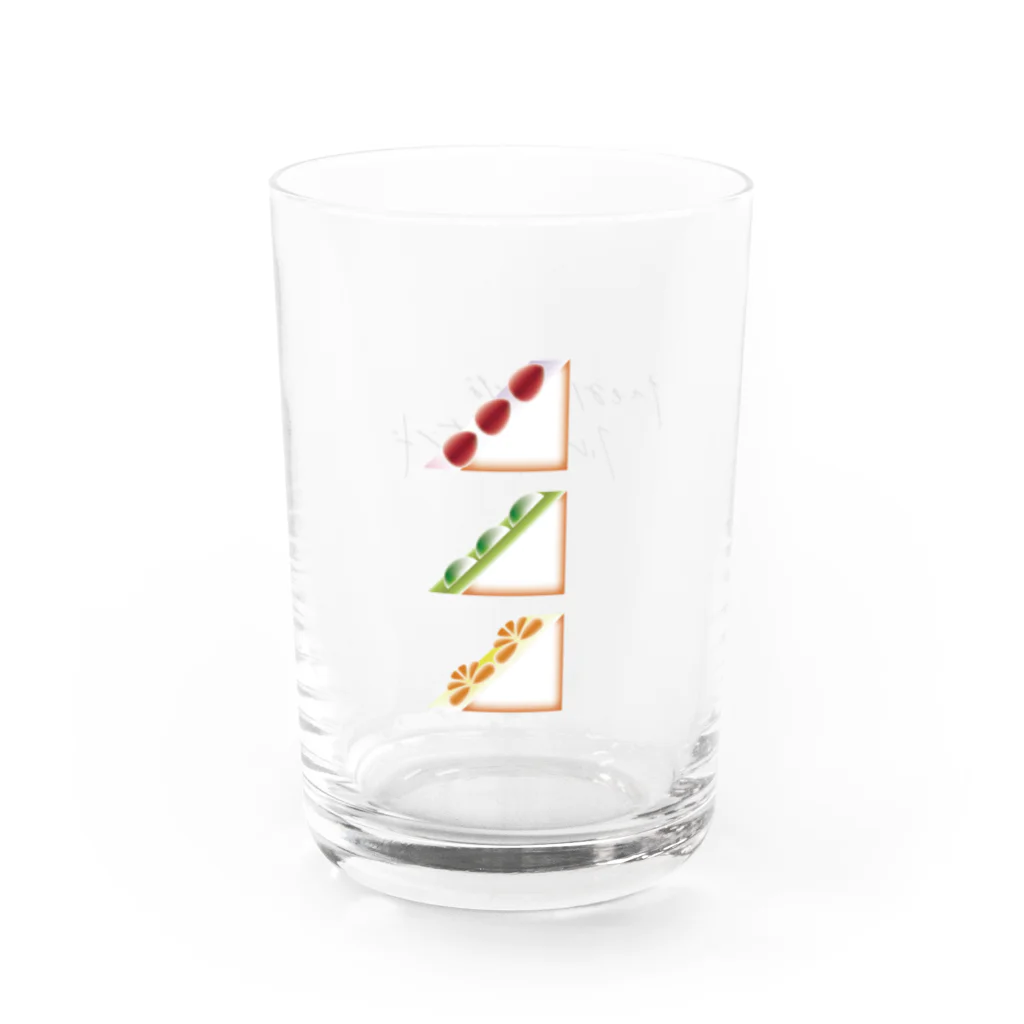 にしむー食堂の雑貨屋さんの春のフルサンセット(文字といっしょ） Water Glass :left