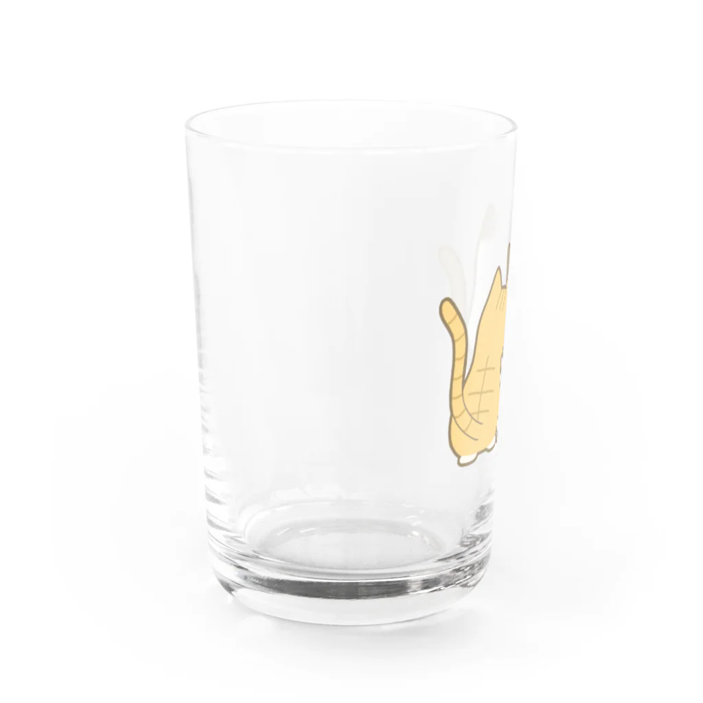 かわいいもののおみせ　いそぎんちゃくの仲良し猫の背中　茶白&ポインテッド Water Glass :left