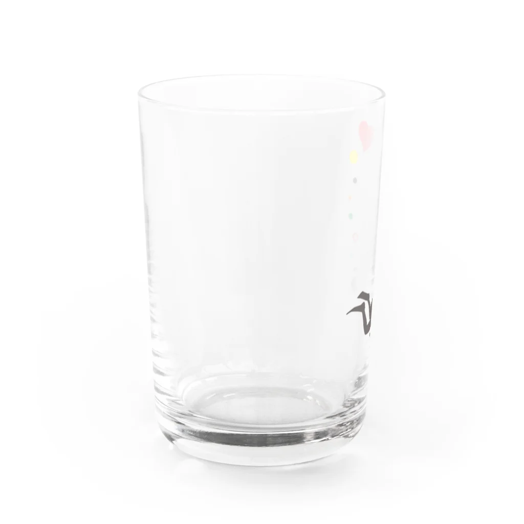 風の色えんぴつのダイビング：ハート泡 Water Glass :left