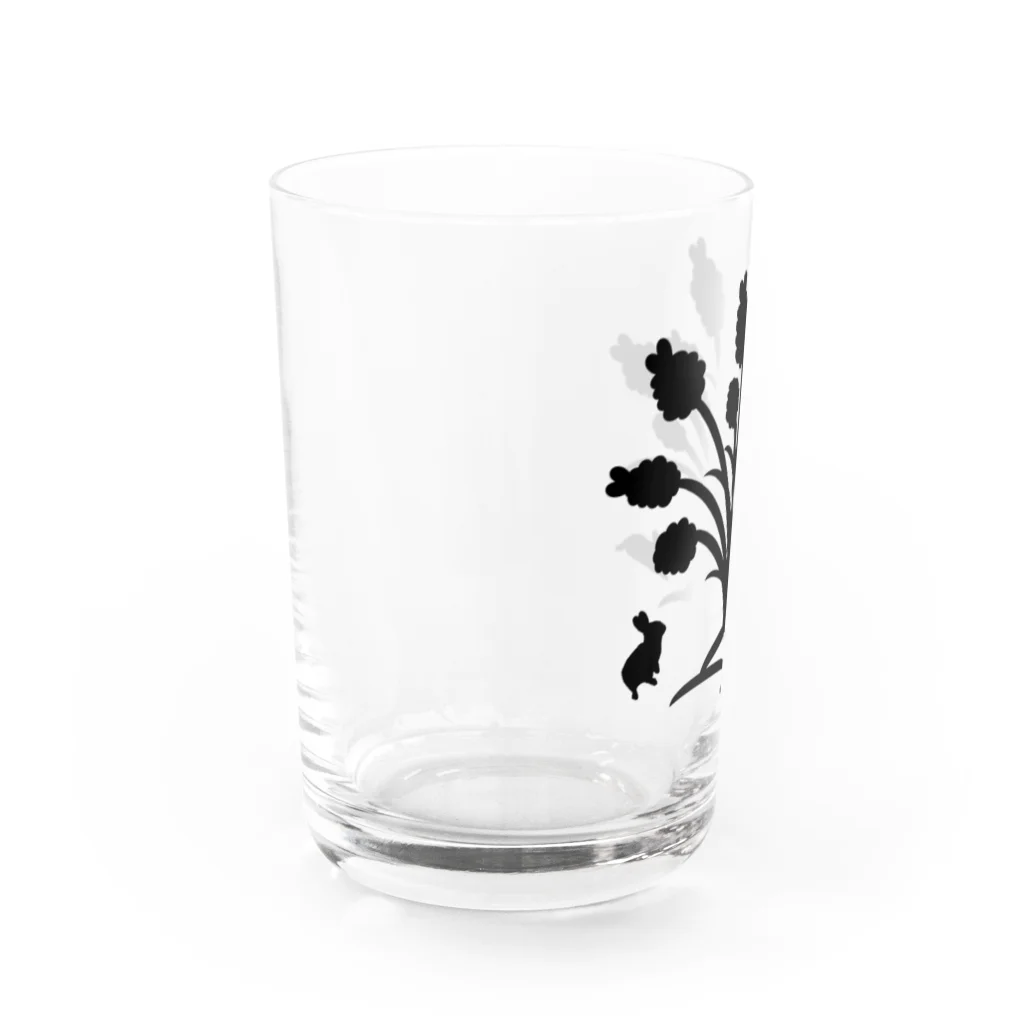 うさぎのきた道&の白黒木兎f Water Glass :left