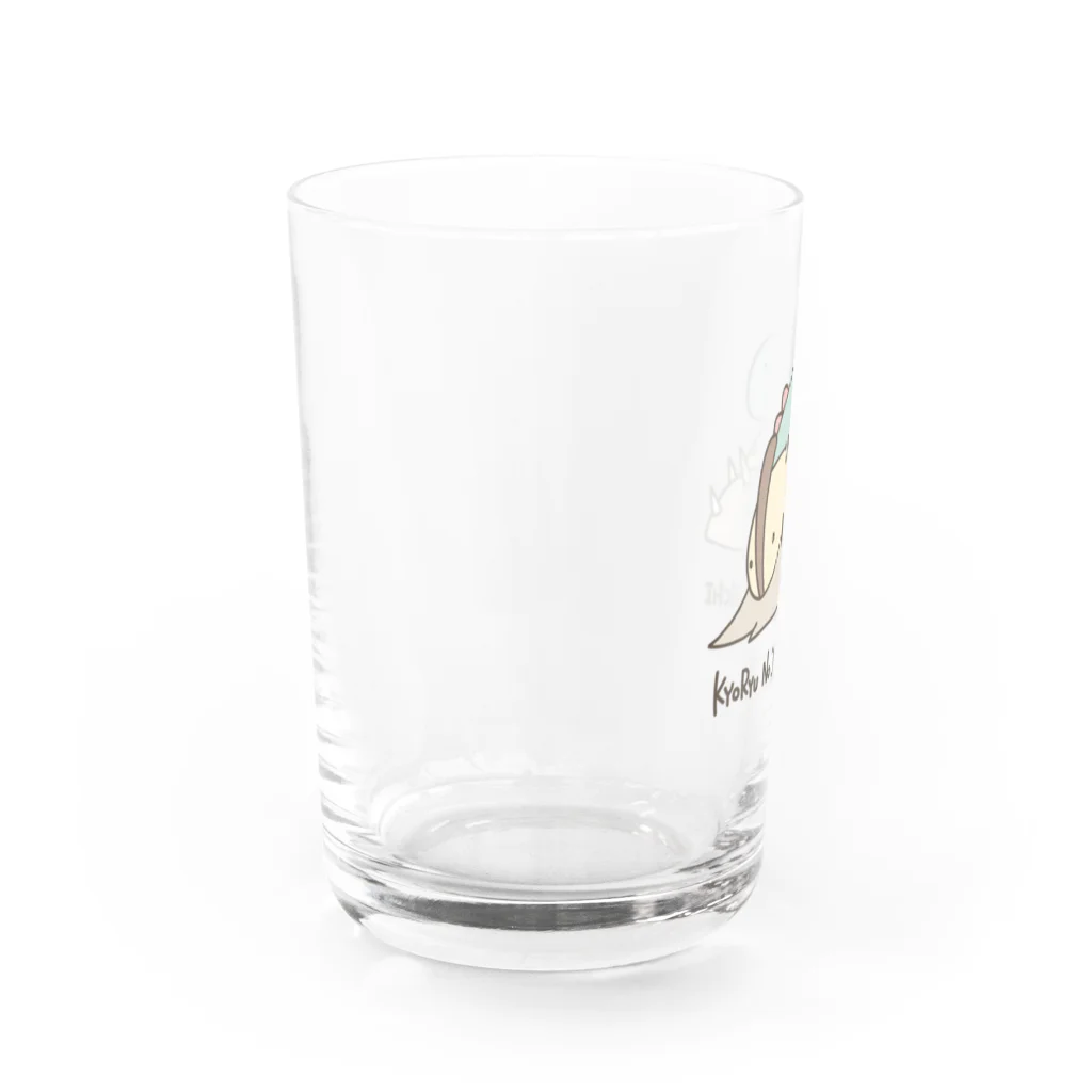 K.Sasara 公式キャラクターショップの恐竜のいる毎日（おつかれさま） Water Glass :left