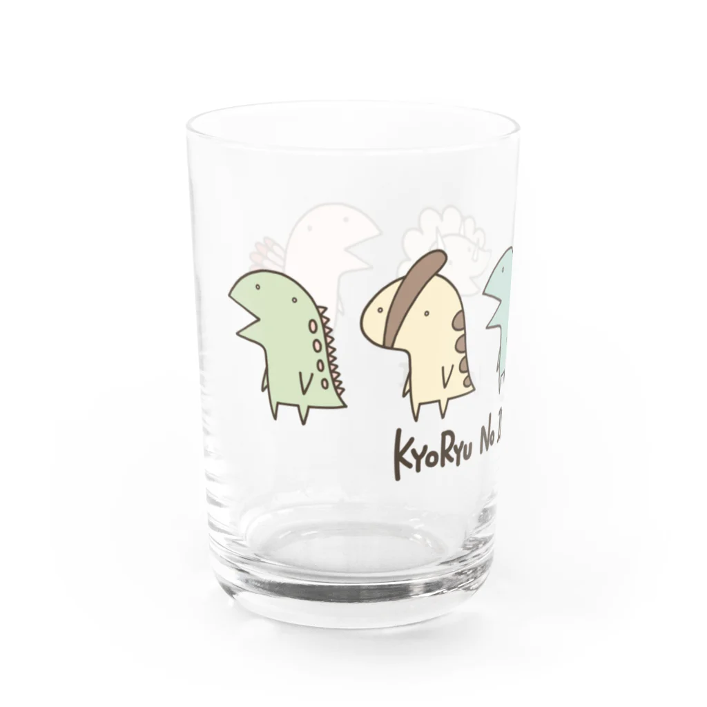 K.Sasara 公式キャラクターショップの恐竜のいる毎日（並ぶ） Water Glass :left