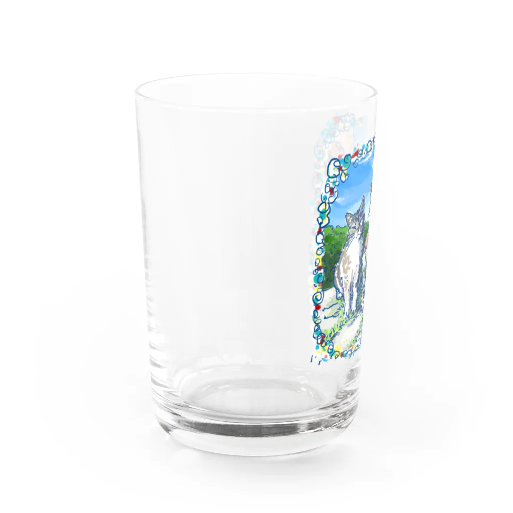 Atelir SOLEILのミコノス島の山登り猫 Water Glass :left