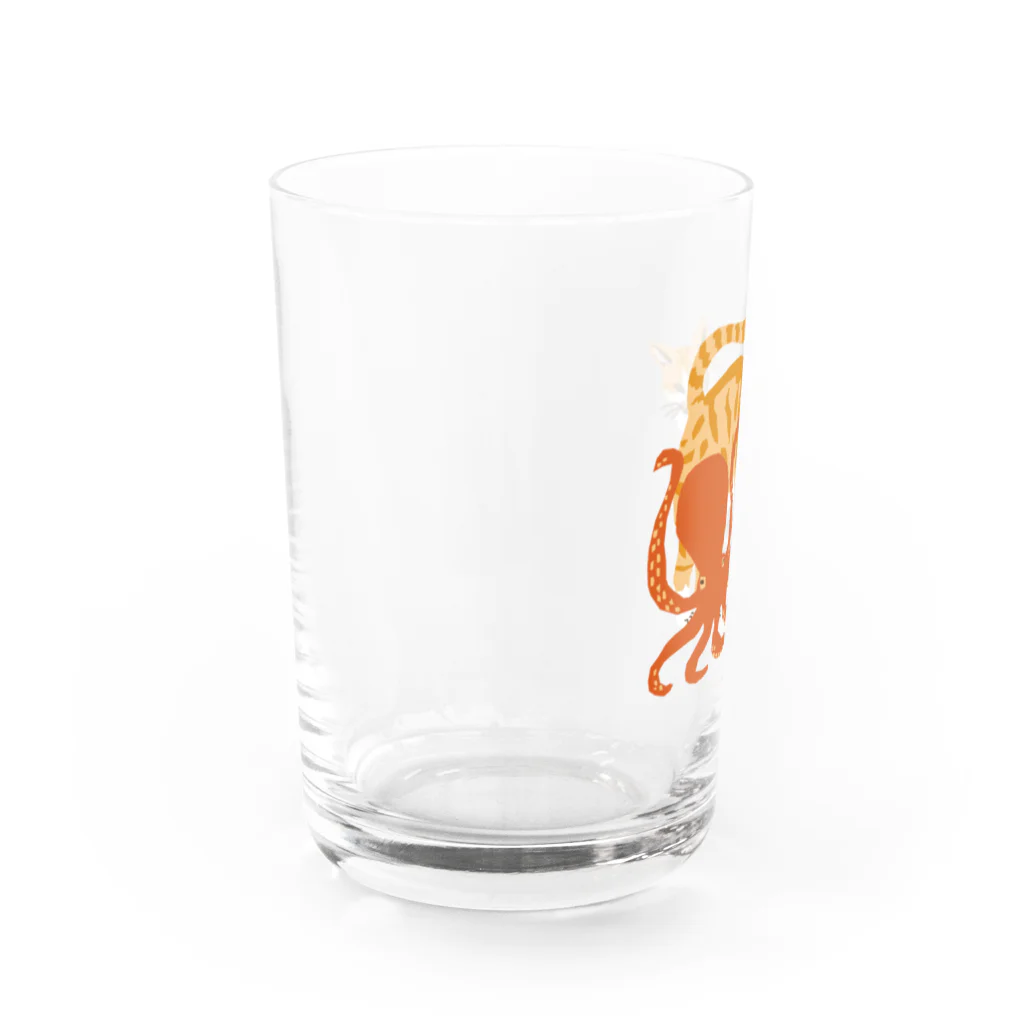 喫茶こぐまやの猫とタコ Water Glass :left