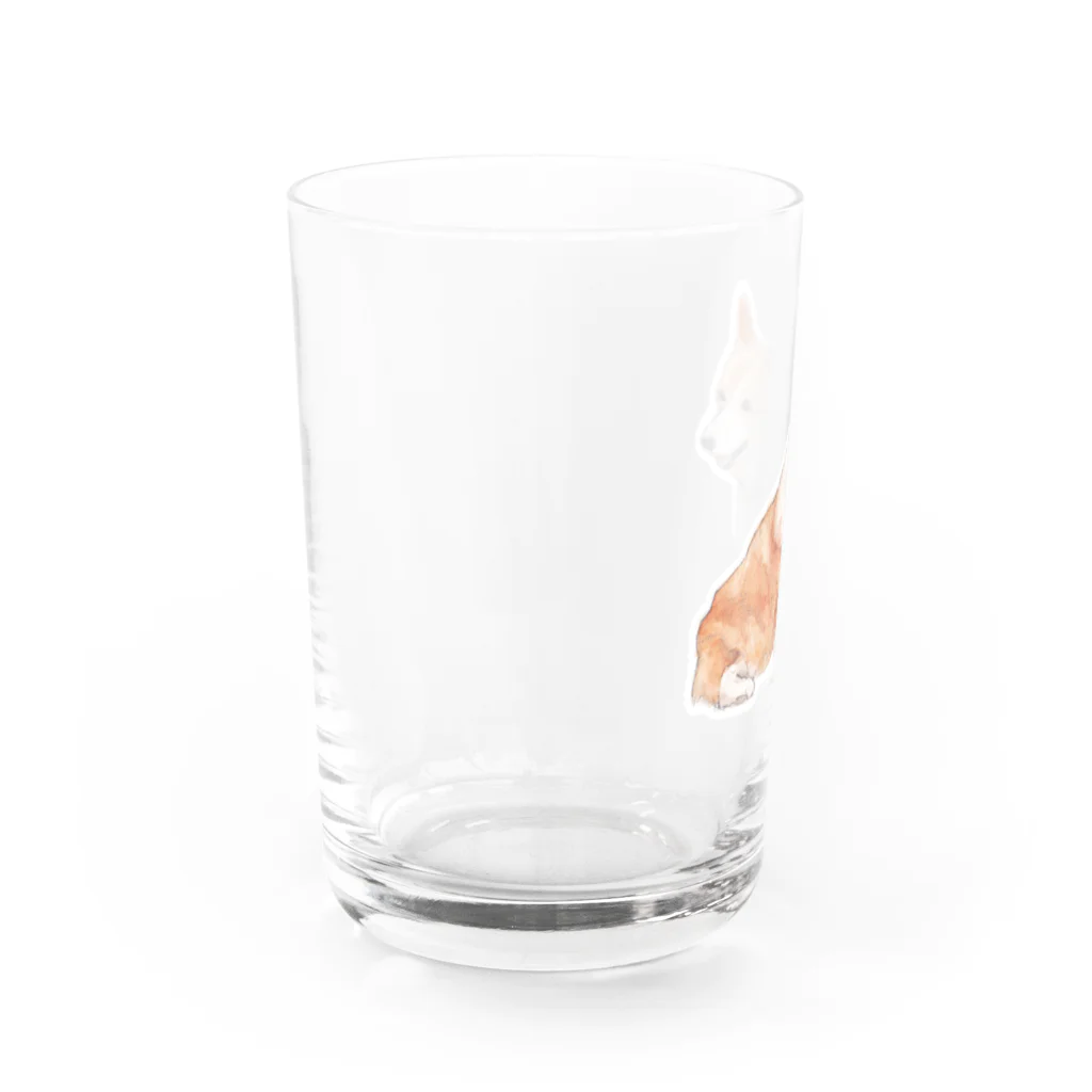 FURUTORI SHOPの透明水彩のコーギー グラス左面