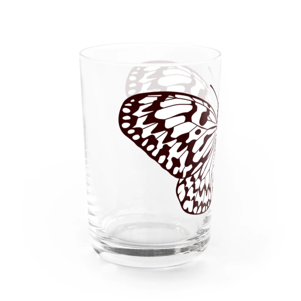 みのじのオオゴマダラ Water Glass :left