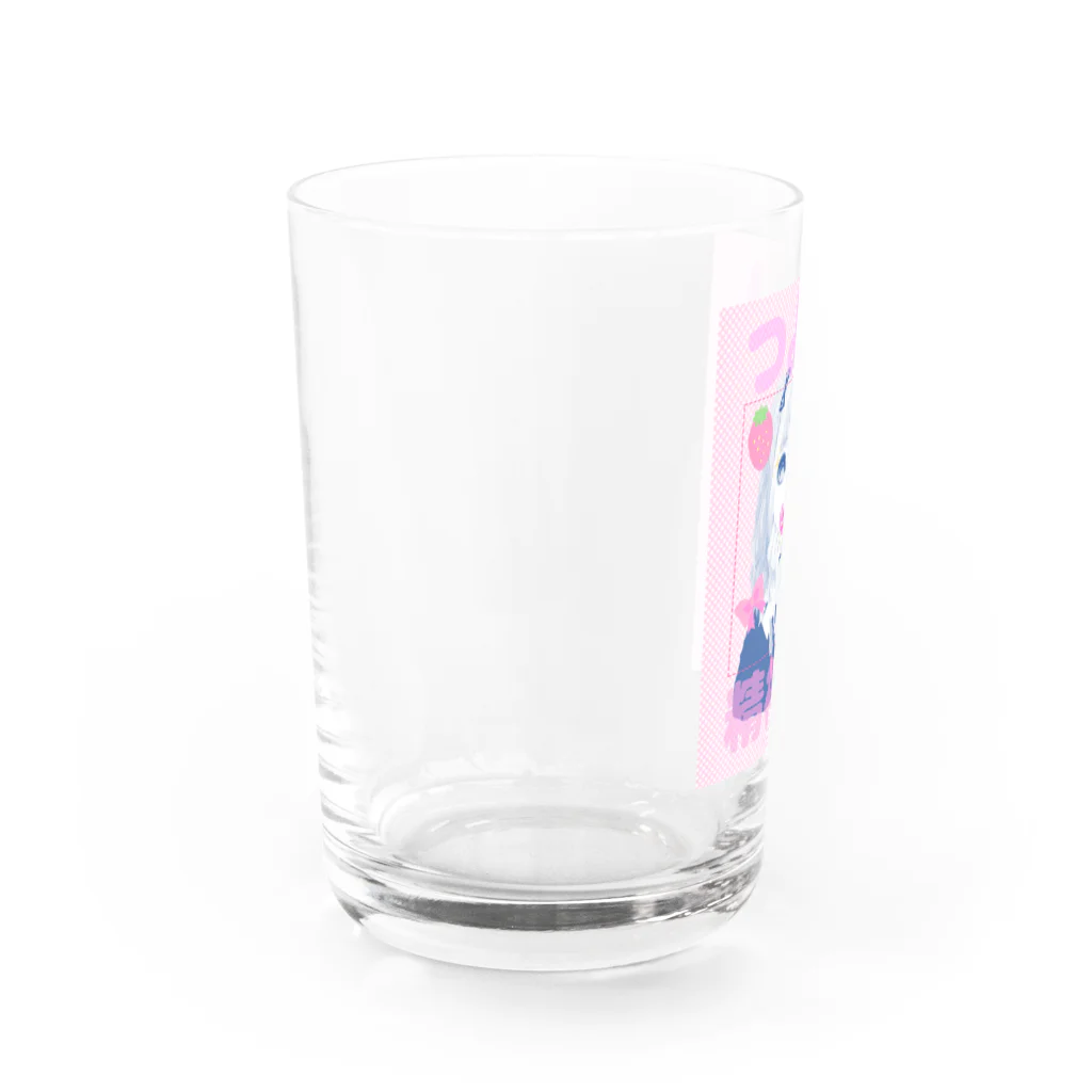 にくまん子の✨🥺💕✂️🐣🍼🔪🎀🍓つよい精神力🍓🎀🔪🍼🐣✂️💕🥺✨ Water Glass :left