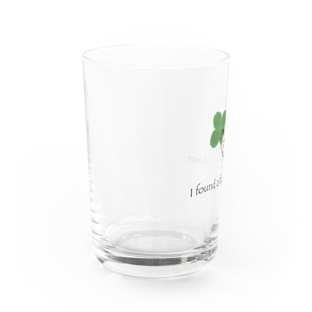 あかえほ & ちびそざいの四つ葉のクローバーとアリさん【あかえほ公式】 Water Glass :left
