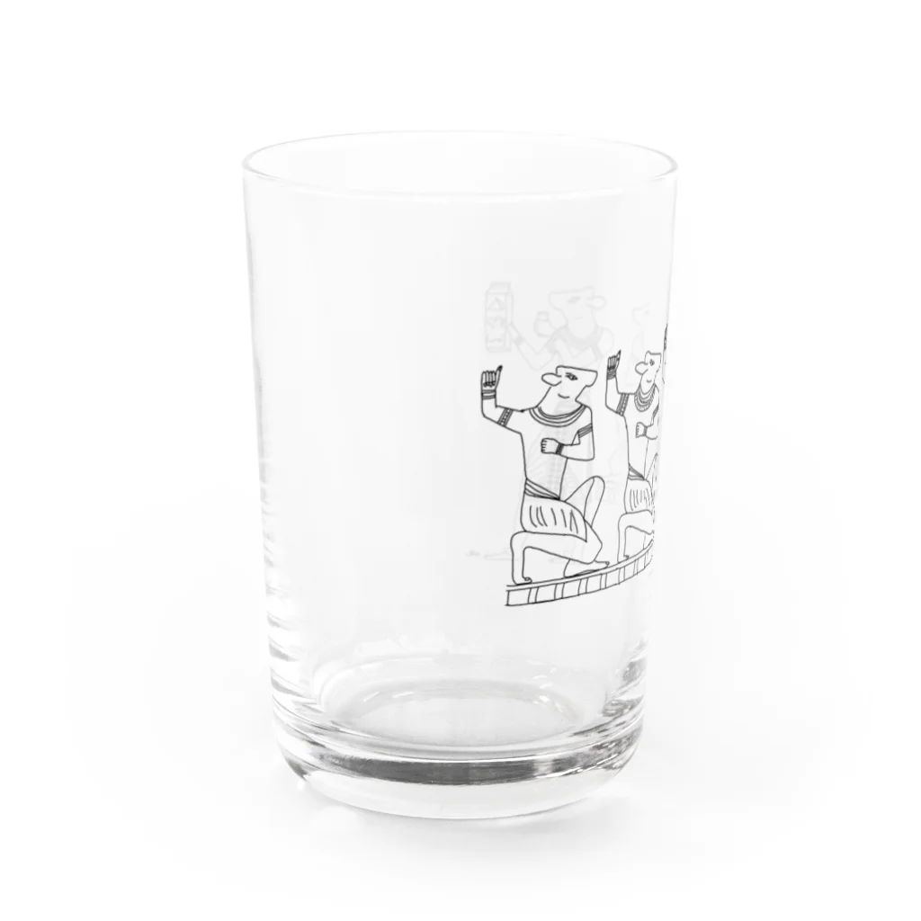 牛好きのための牛グッズの牛(エジプト壁画風) Water Glass :left