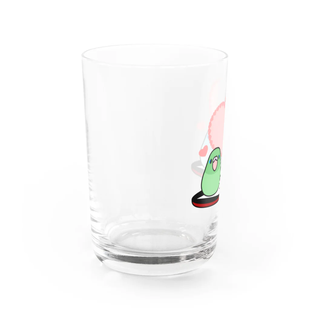 まめるりはことりのまめ大福マメルリハ【まめるりはことり】 Water Glass :left