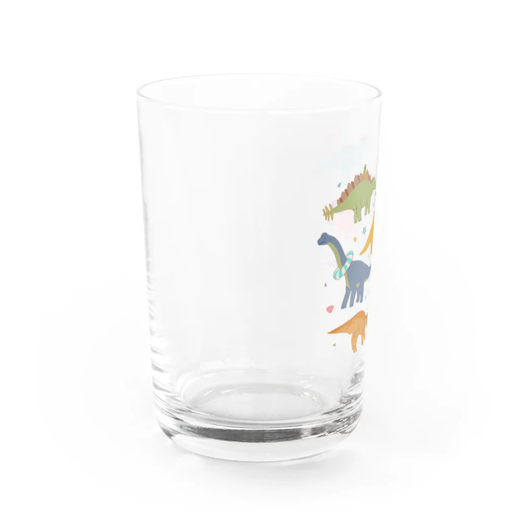 あおきさくらの夏の恐竜たち Water Glass :left