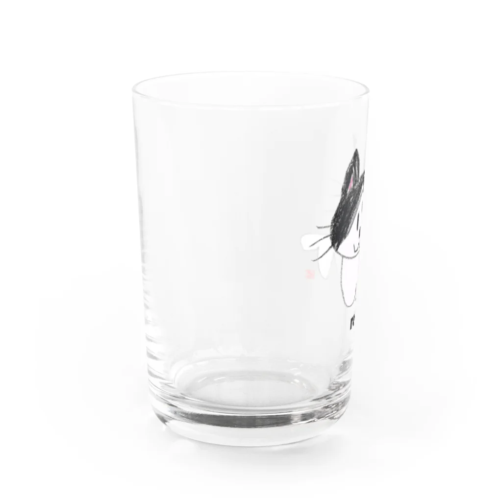 わらしな山猫堂のロン猫クレヨンイラストS Water Glass :left