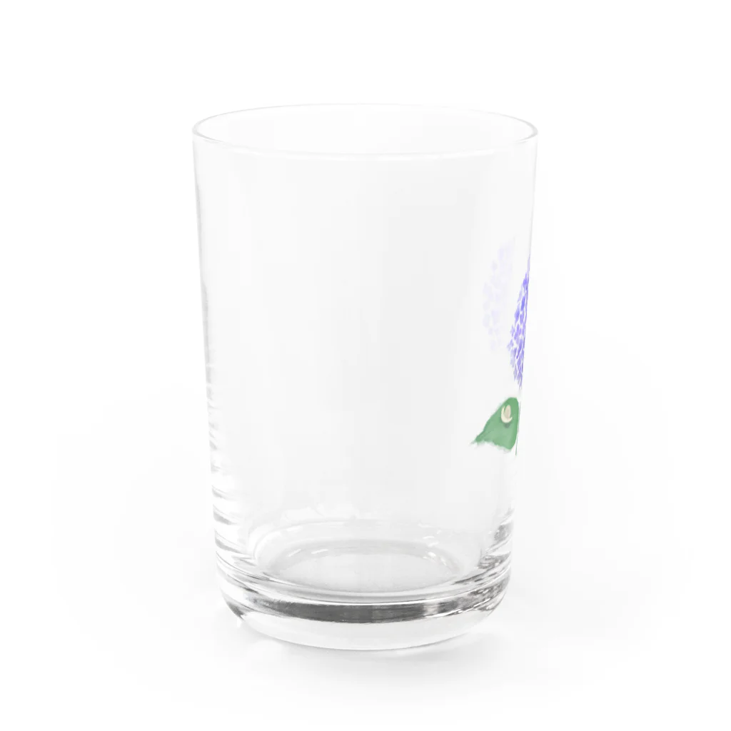 みっきーの6月のあじさいとカタツムリ Water Glass :left