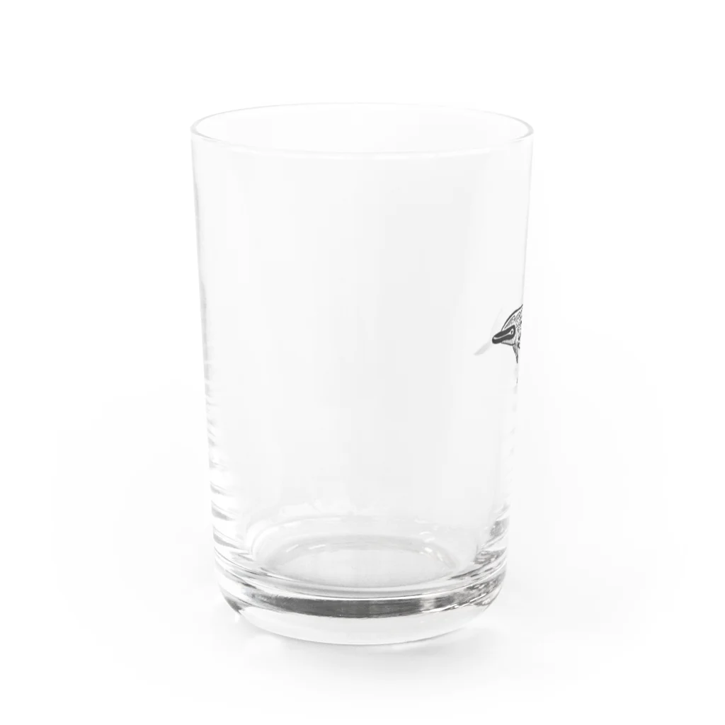 Wakameleonの白黒イルカ Water Glass :left