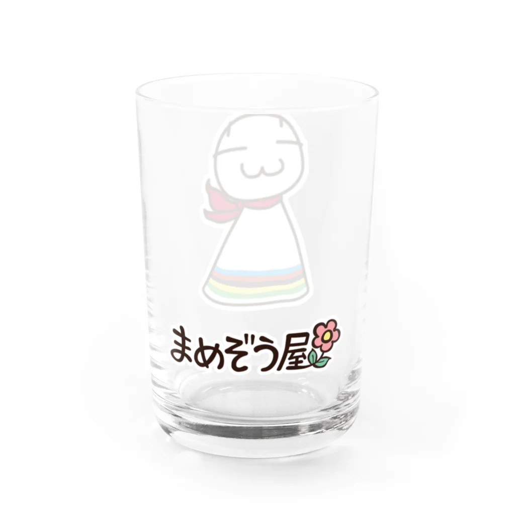 まめぞう屋のまめてる & まめぞう屋ロゴ Water Glass :left