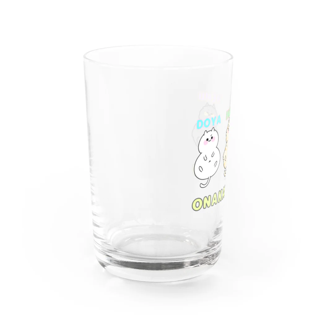 ごはんの色んな気持ちでお腹を出す猫ちゃん Water Glass :left